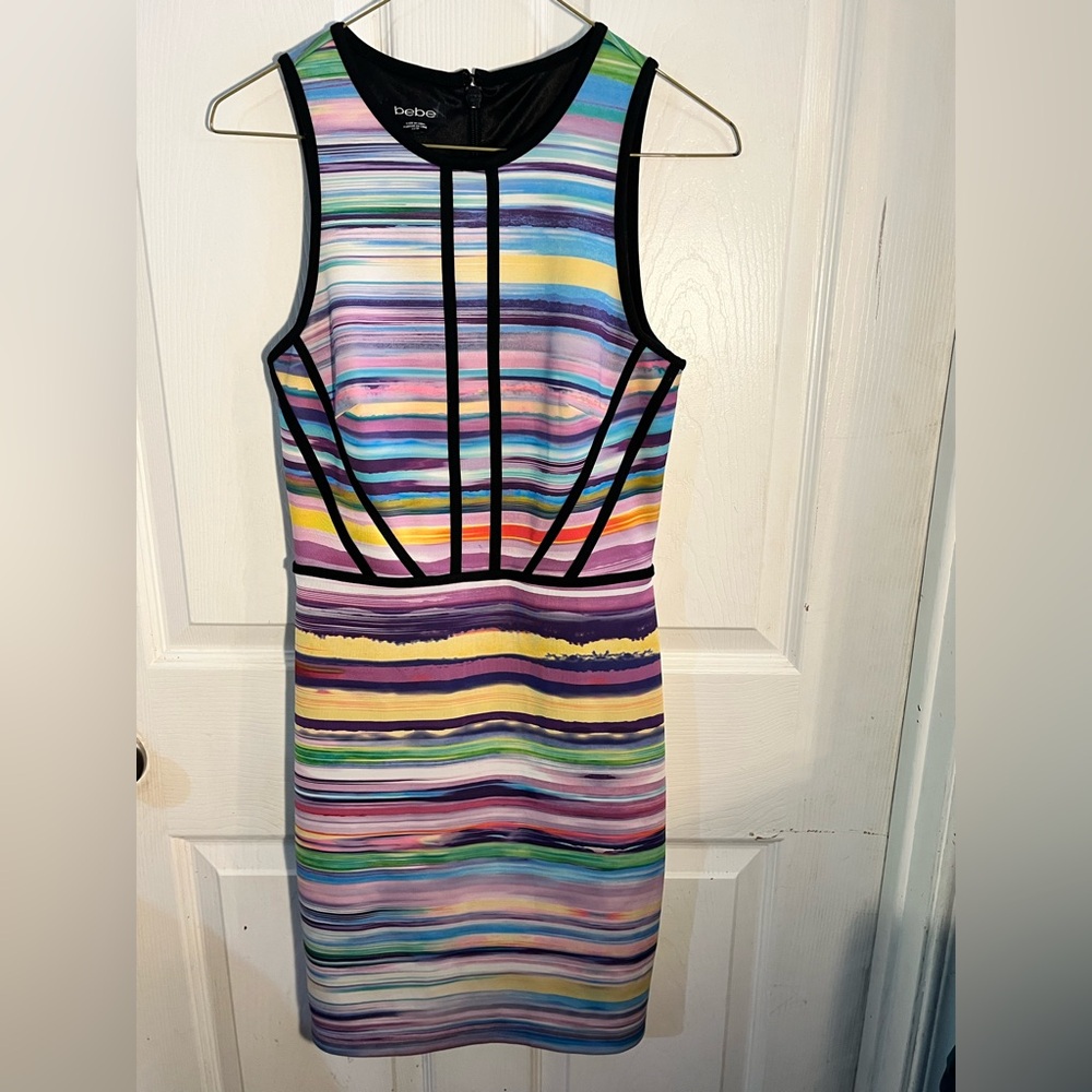 bebe Multi Colored Pencil Dress Size XS ~EUC
